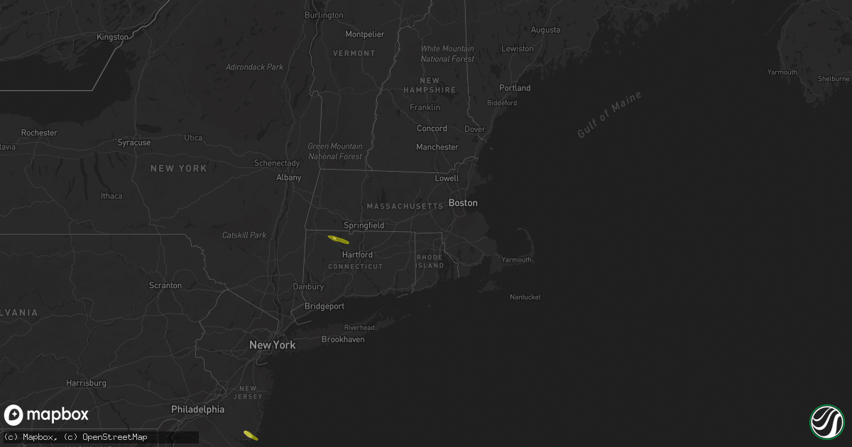 Hail map in Connecticut on June 21, 2017