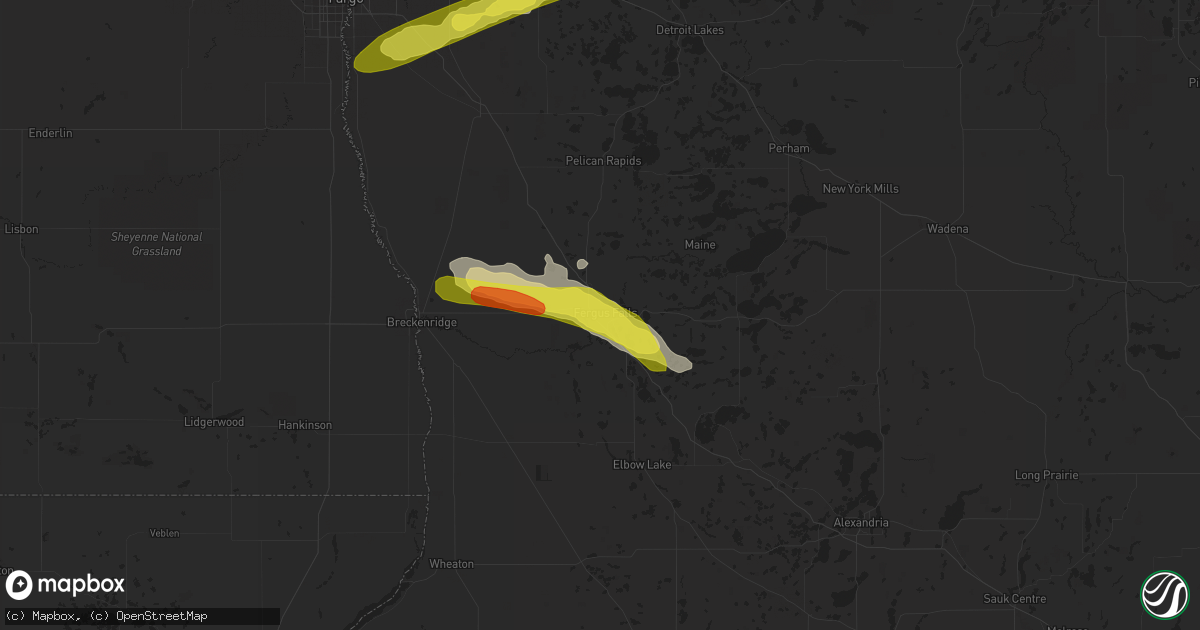 Hail map in Fergus Falls, MN on June 21, 2017