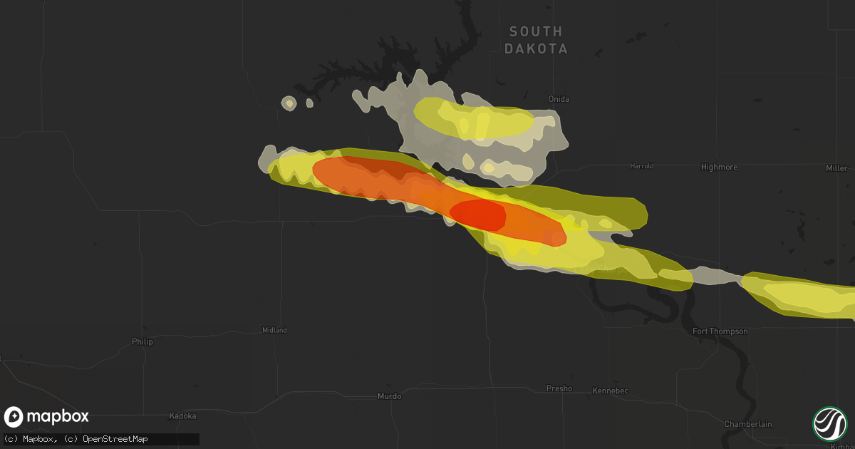 Hail map in Fort Pierre, SD on June 21, 2017