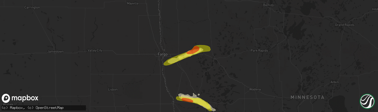 Hail map in Hawley, MN on June 21, 2017