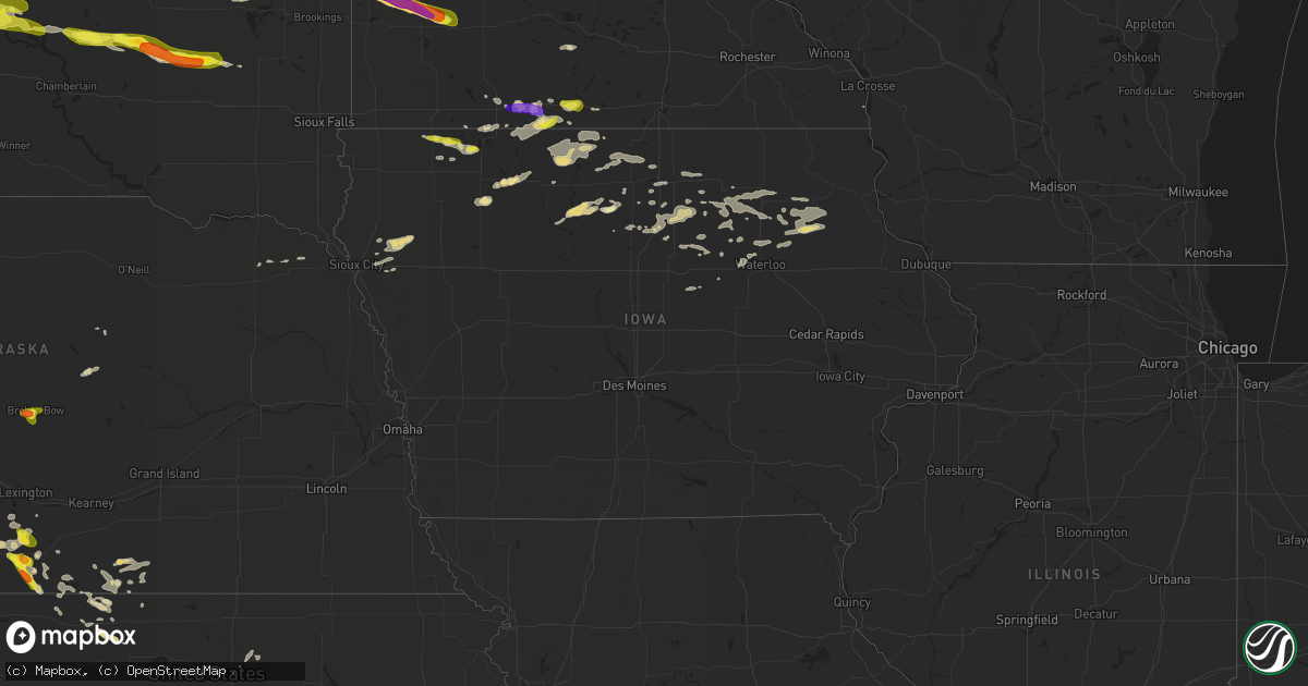 Hail map in Iowa on June 21, 2017