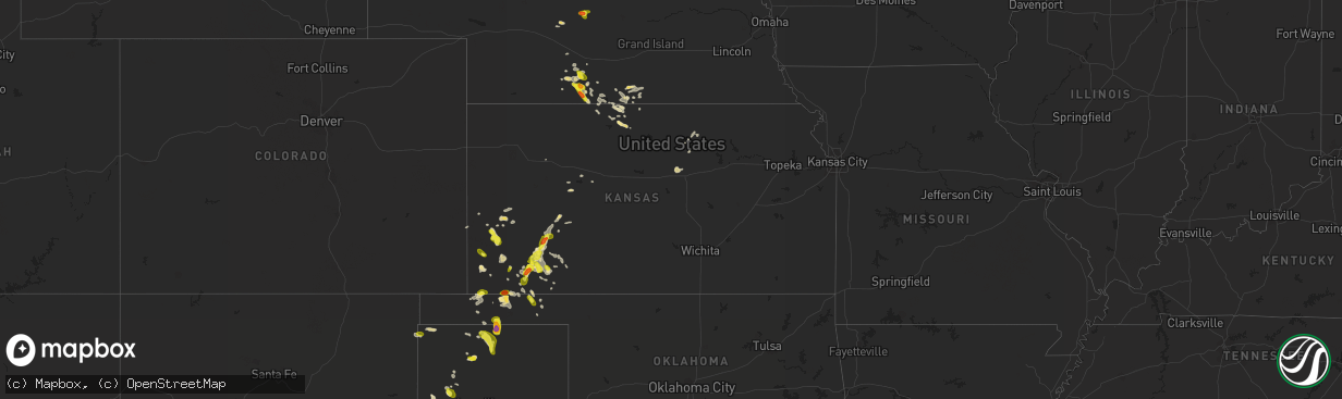 Hail map in Kansas on June 21, 2017