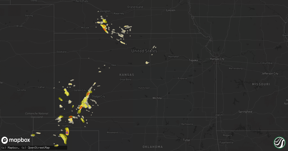 Hail map in Kansas on June 21, 2017
