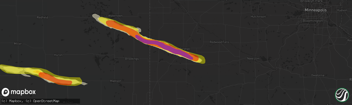 Hail map in Lynd, MN on June 21, 2017