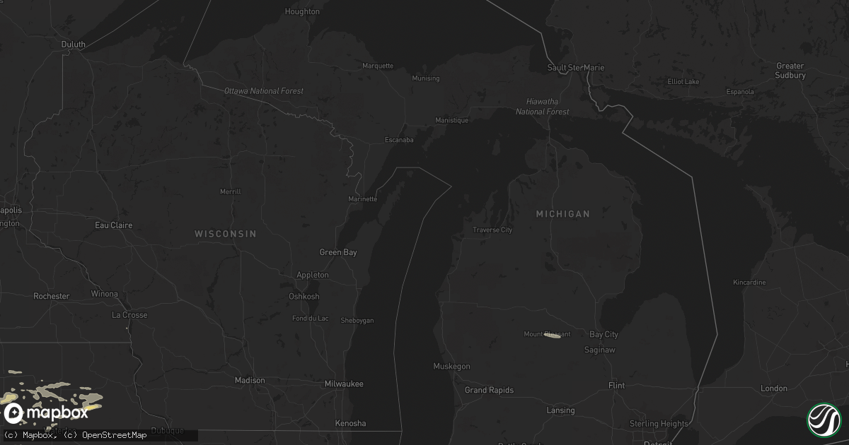Hail map in Michigan on June 21, 2017