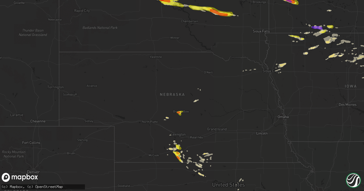 Hail map in Nebraska on June 21, 2017