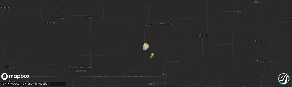 Hail map in Ulysses, KS on June 21, 2017