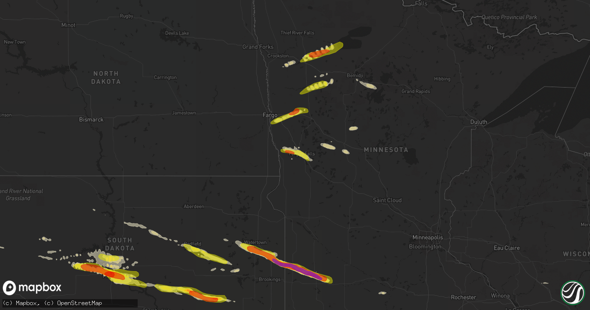 Hail map on June 21, 2017