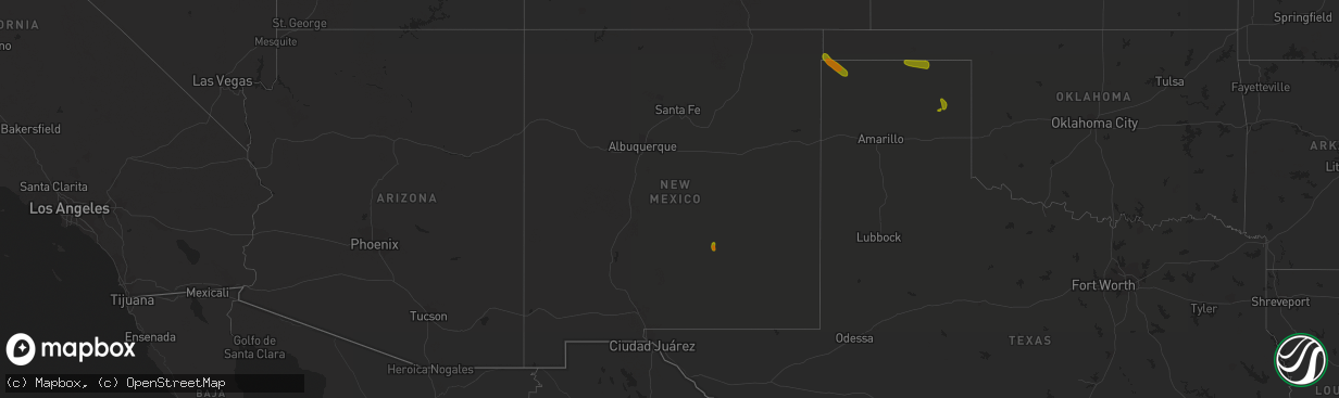 Hail map in New Mexico on June 21, 2018