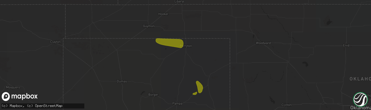 Hail map in Perryton, TX on June 21, 2018