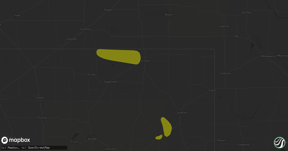 Hail map in Perryton, TX on June 21, 2018