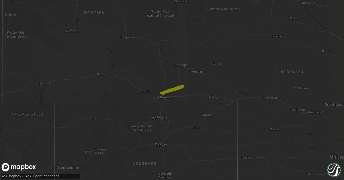 Hail map on June 21, 2018