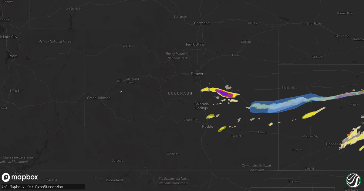 Hail map in Colorado on June 21, 2019