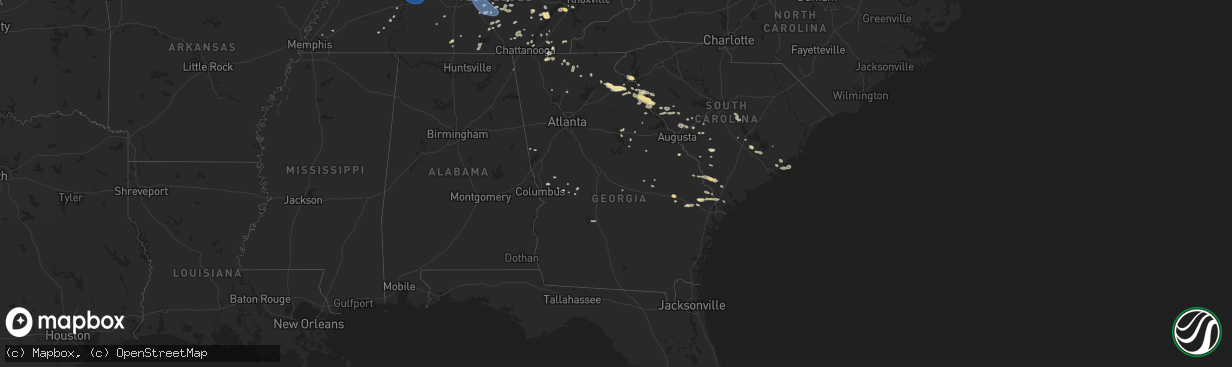 Hail map in Georgia on June 21, 2019