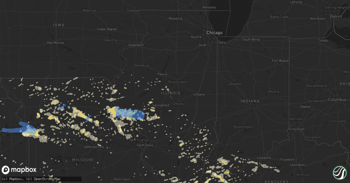 Hail map in Illinois on June 21, 2019
