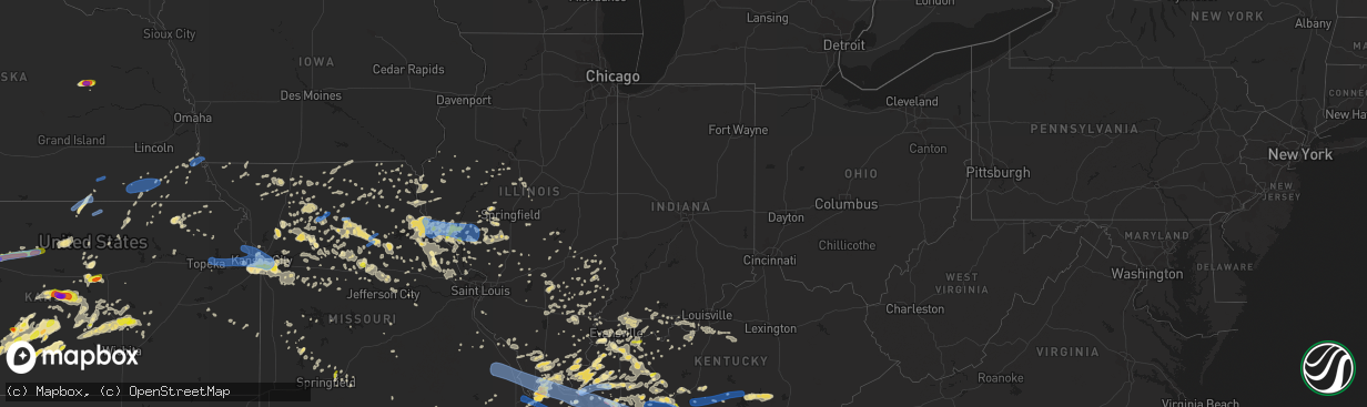 Hail map in Indiana on June 21, 2019