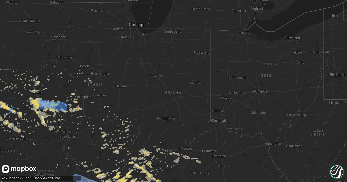 Hail map in Indiana on June 21, 2019