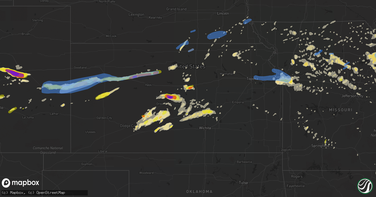 Hail map in Kansas on June 21, 2019