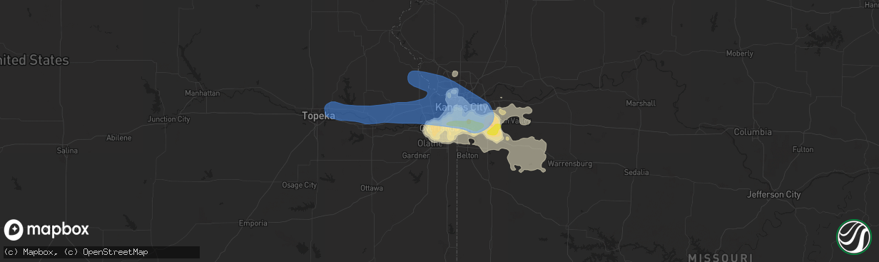 Hail map in Lenexa, KS on June 21, 2019