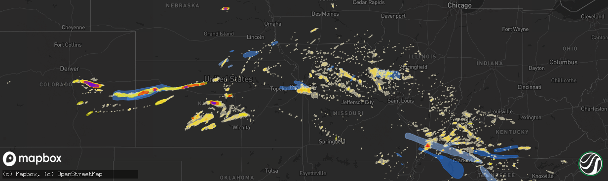 Hail map on June 21, 2019