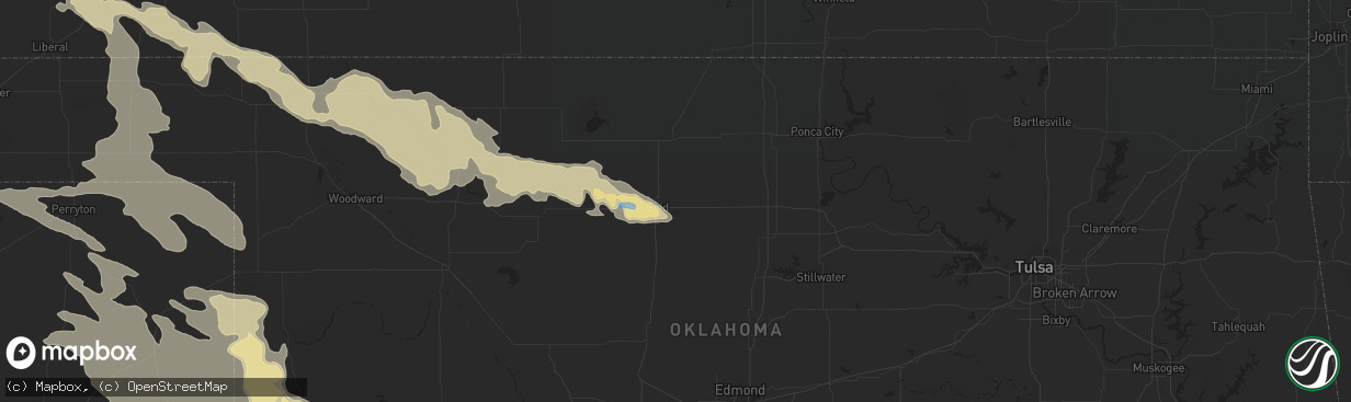 Hail map in Enid, OK on June 21, 2020