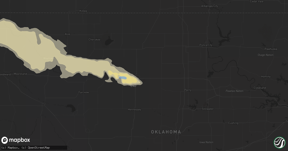 Hail map in Enid, OK on June 21, 2020