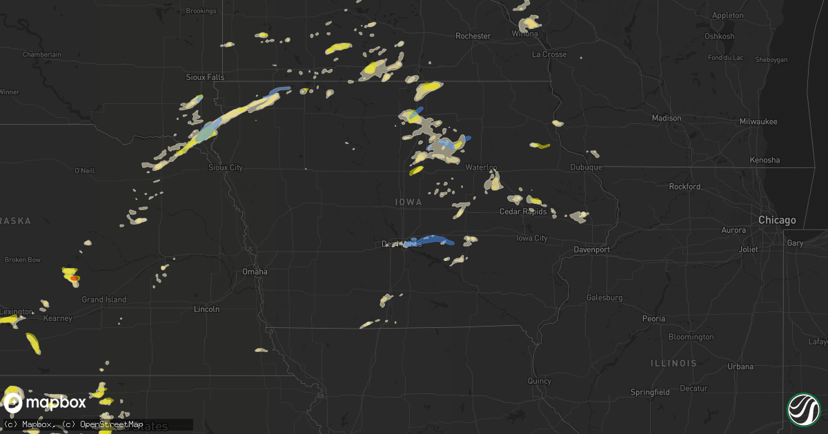 Hail map in Iowa on June 21, 2020