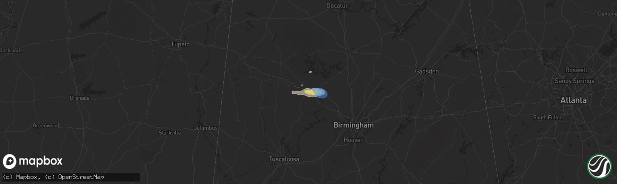 Hail map in Jasper, AL on June 21, 2020