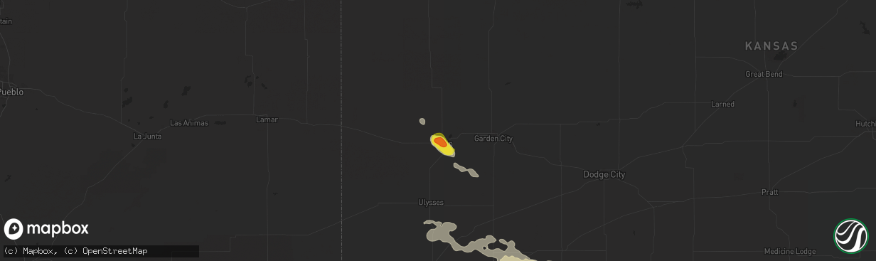 Hail map in Lakin, KS on June 21, 2020