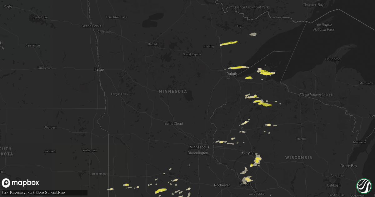 Hail map in Minnesota on June 21, 2020