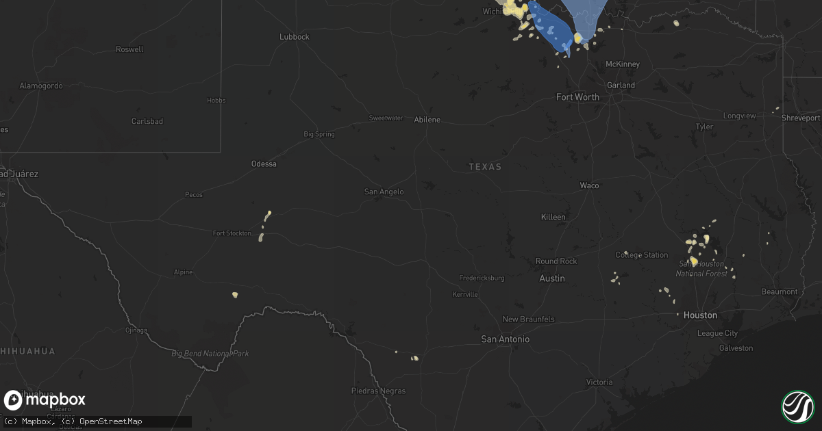 Hail map in Texas on June 21, 2020