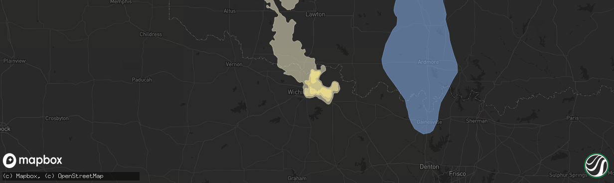 Hail map in Wichita Falls, TX on June 21, 2020