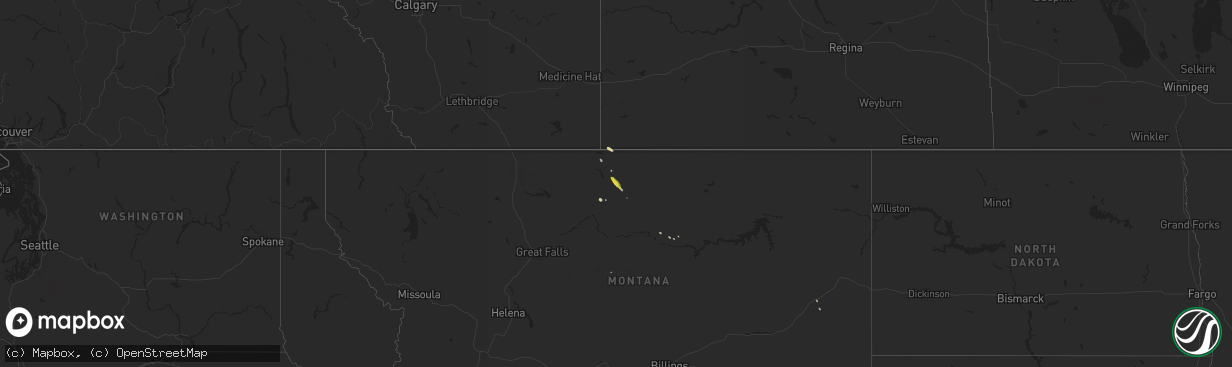 Hail map on June 21, 2020