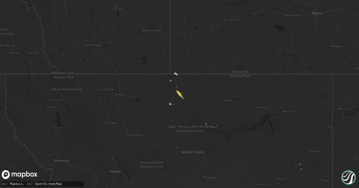 Hail map on June 21, 2020