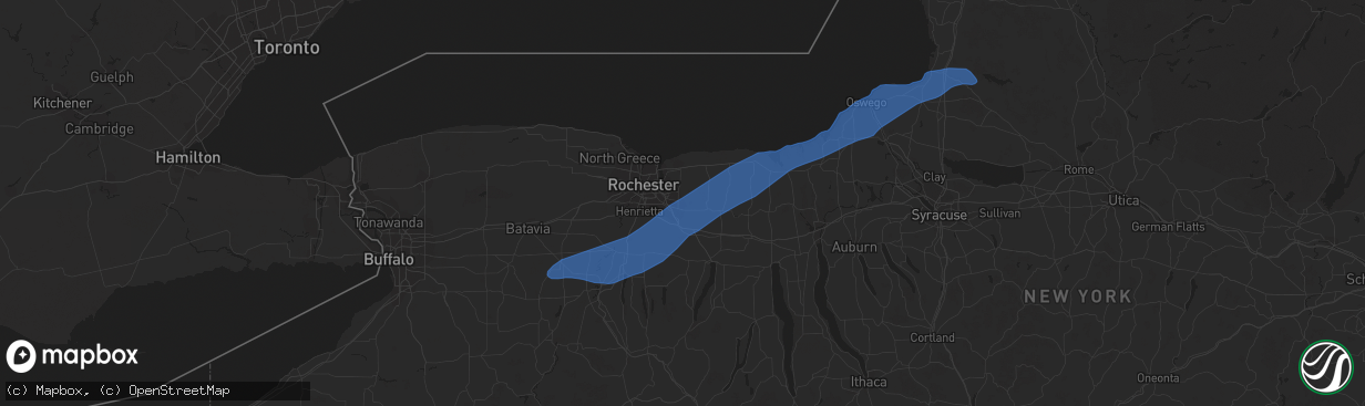 Hail map in Fairport, NY on June 21, 2021