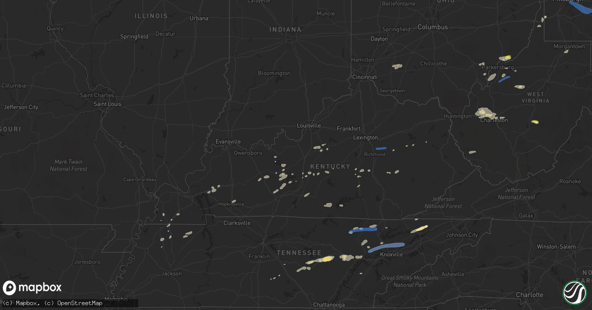 Hail map in Kentucky on June 21, 2021
