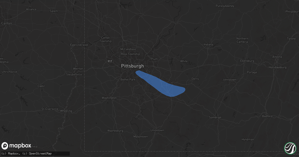 Hail map in Mckeesport, PA on June 21, 2021