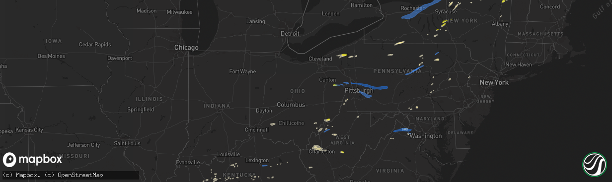 Hail map in Ohio on June 21, 2021