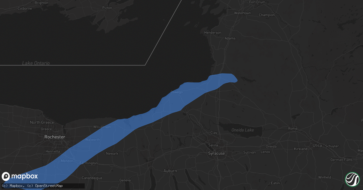 Hail map in Oswego, NY on June 21, 2021