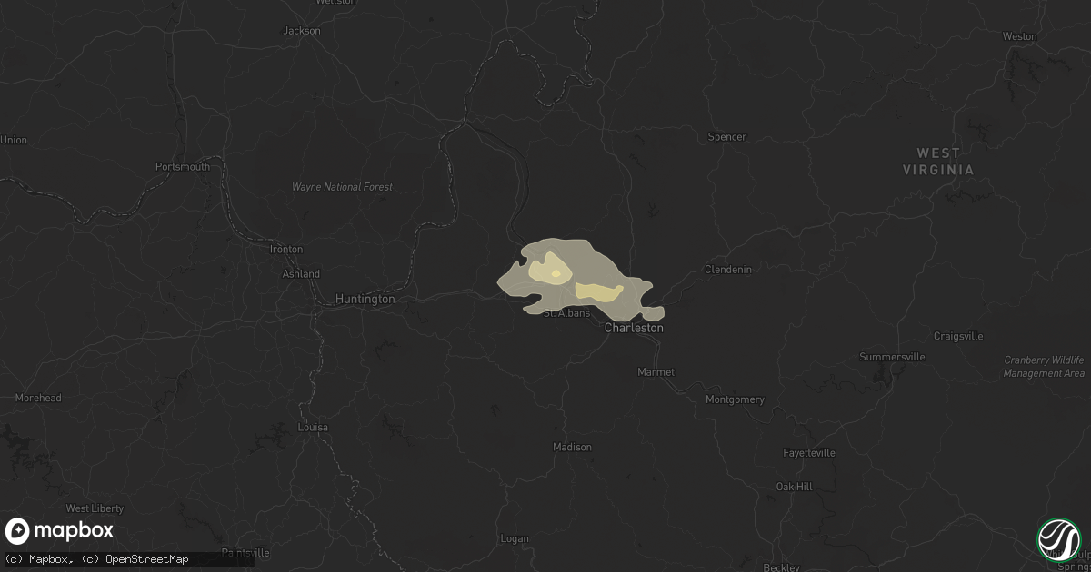 Hail map in Scott Depot, WV on June 21, 2021