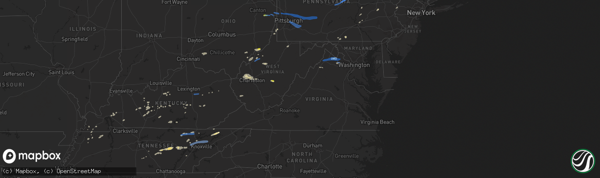 Hail map in Virginia on June 21, 2021