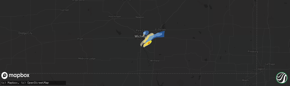 Hail map in Derby, KS on June 21, 2022