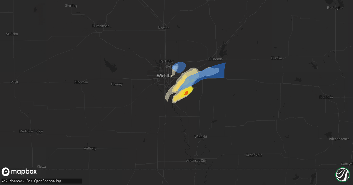 Hail map in Derby, KS on June 21, 2022