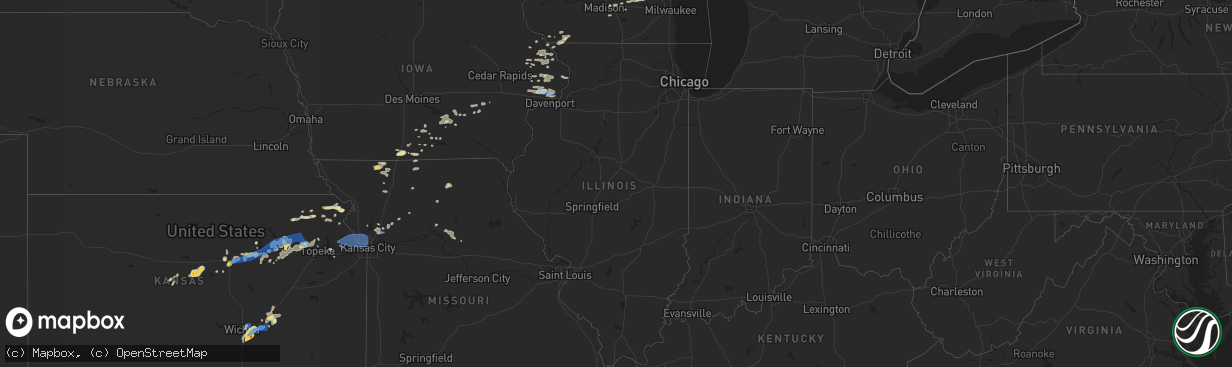 Hail map in Illinois on June 21, 2022