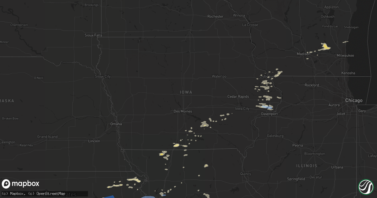 Hail map in Iowa on June 21, 2022