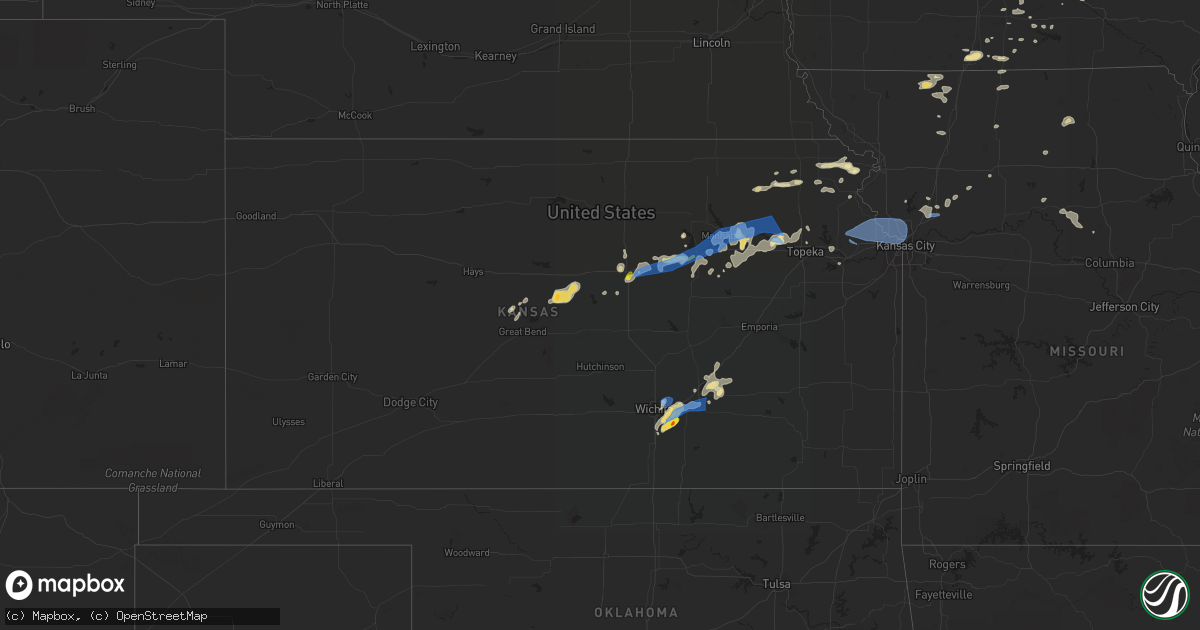 Hail map in Kansas on June 21, 2022