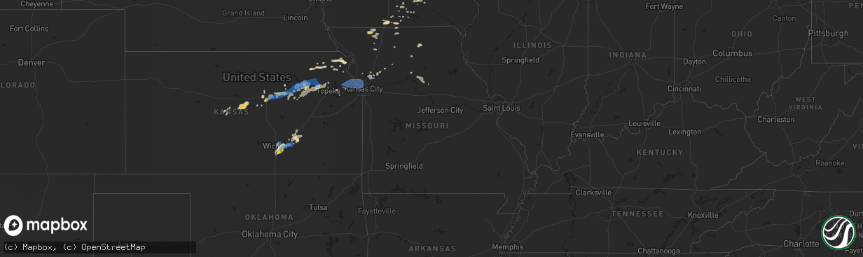 Hail map in Missouri on June 21, 2022