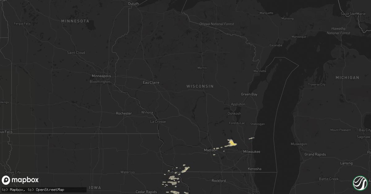 Hail map in Wisconsin on June 21, 2022