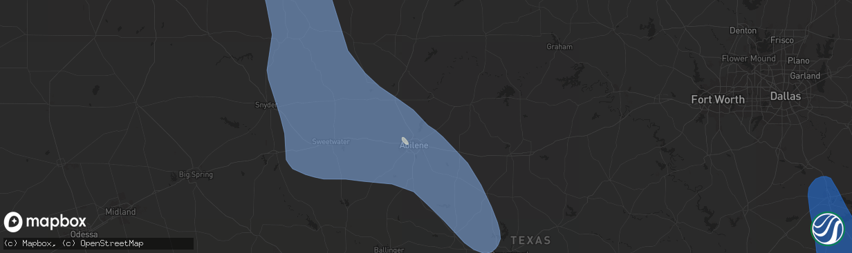 Hail map in Abilene, TX on June 21, 2023