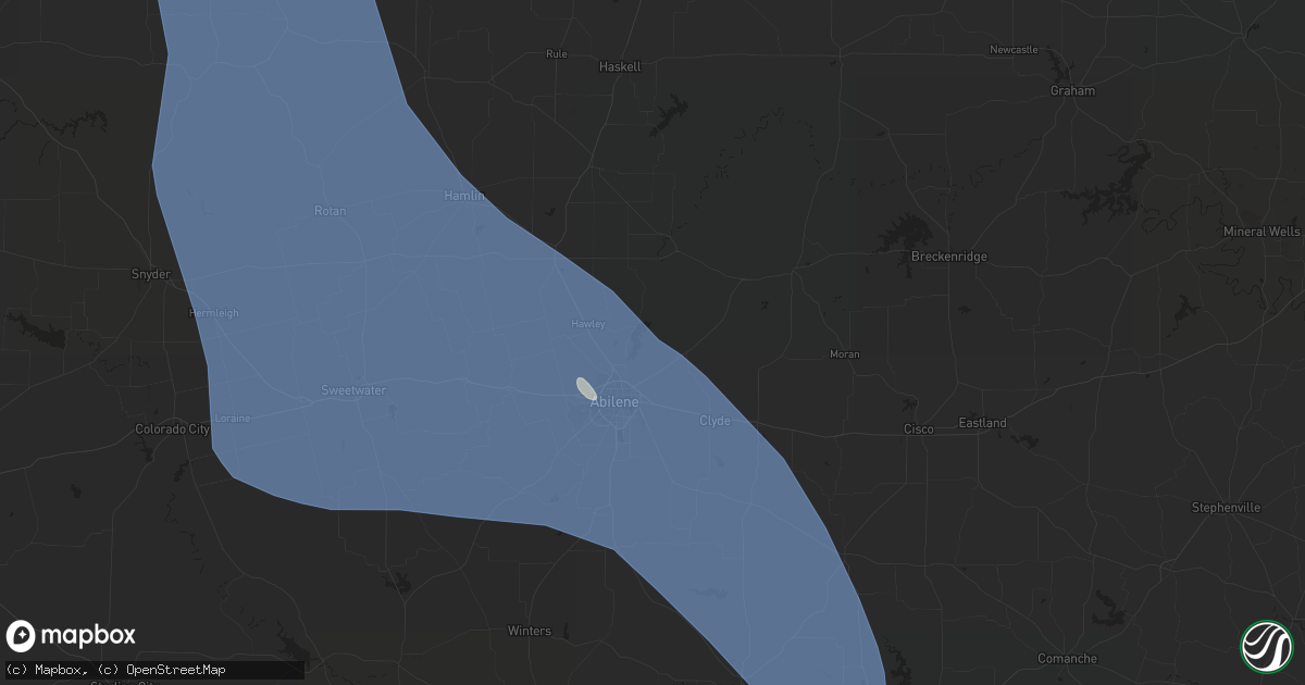 Hail map in Abilene, TX on June 21, 2023